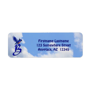 Bluebird Elegant Monogram Initial B Return Address