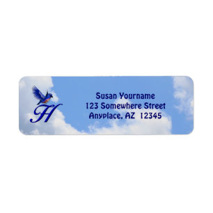 Bluebird Elegant Monogram Initial H Return Address