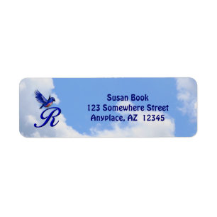 Bluebird Elegant Monogram Initial R Return Address