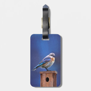 Bluebird (Female) Painting - Original Bird Art Luggage Tag