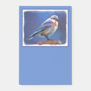 Bluebird (Female) Painting - Original Bird Art Post-it Notes