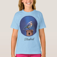 Bluebird (Female) Painting - Original Bird Art T-S