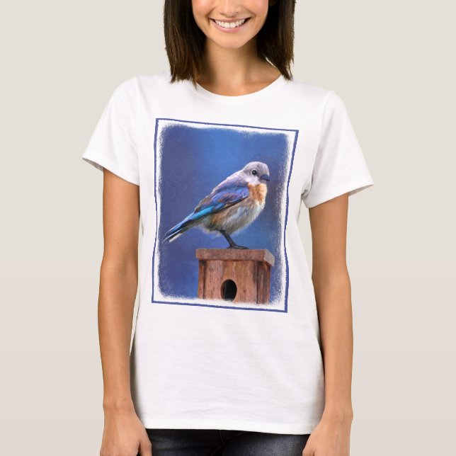 Bluebird (Female) Painting - Original Bird Art T-Shirt (Front)