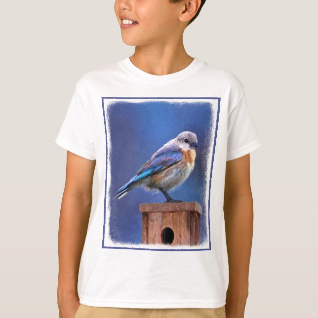 Bluebird (Female) Painting - Original Bird Art T-Shirt (Front)
