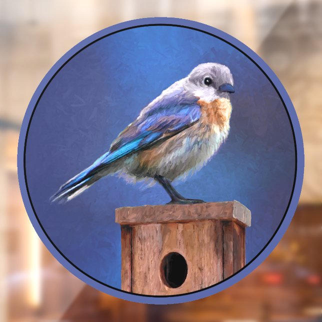 Bluebird (Female) Painting - Original Bird Art Window Cling (Sheet 2)