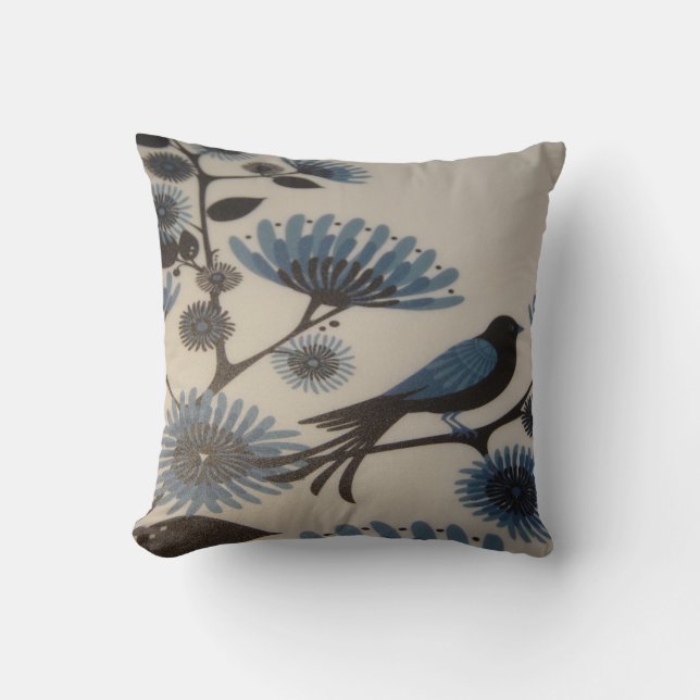 BLUEBIRD FLOWERS CUSHION (Front)