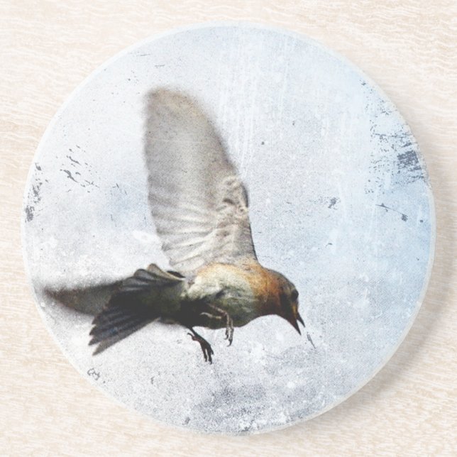 Bluebird Grunge Coaster (Front)