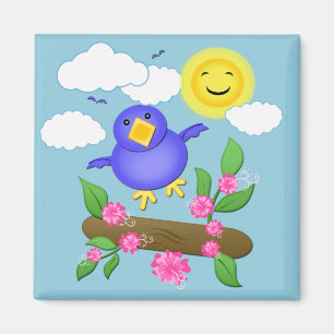 Bluebird Happiness Spring Magnet