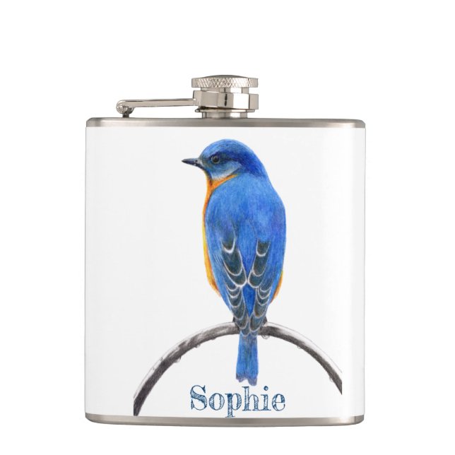 Bluebird Hip Flask (Front)