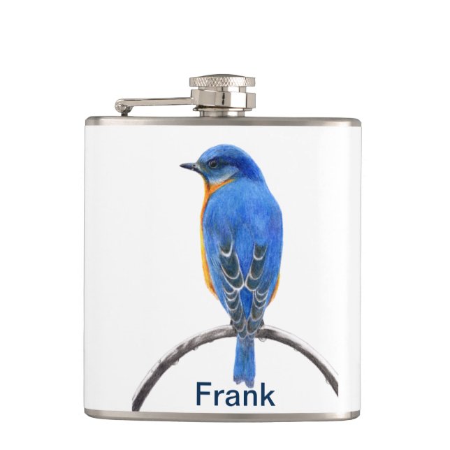 Bluebird Hip Flask (Front)