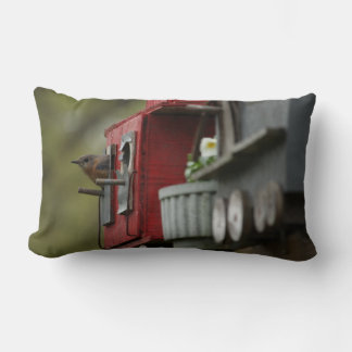 Bluebird in the Birdhouse Pillow