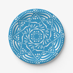 Bluebird Mandala Paper Plate