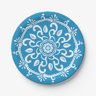 Bluebird Mandala Paper Plate