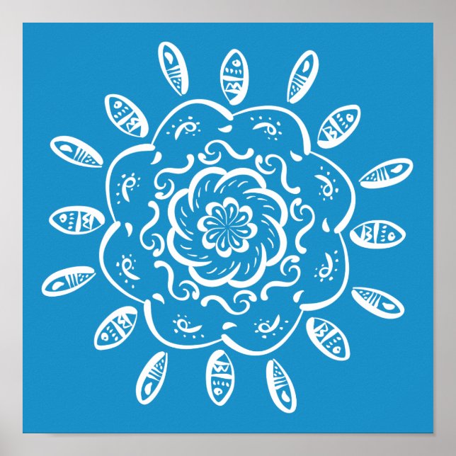 Bluebird Mandala Poster (Front)