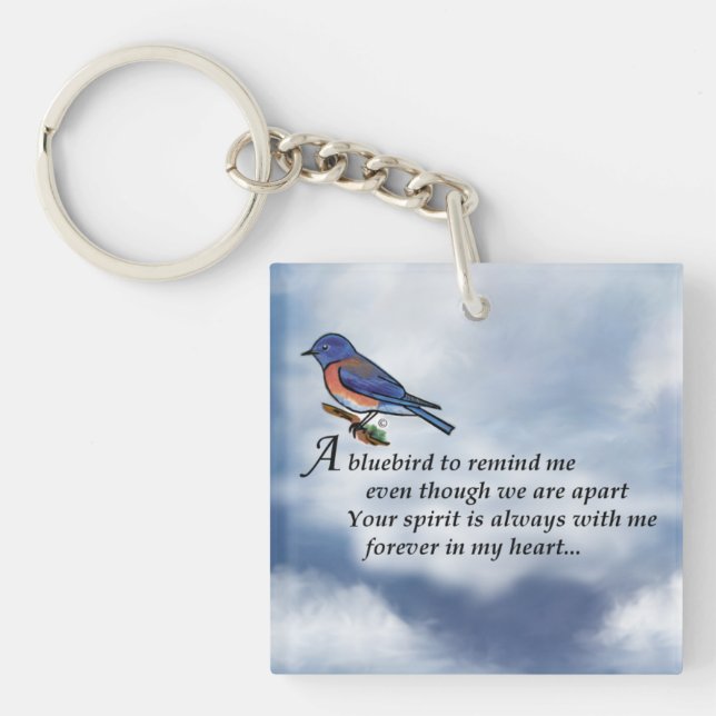 Bluebird Memorial Poem Key Ring (Front)