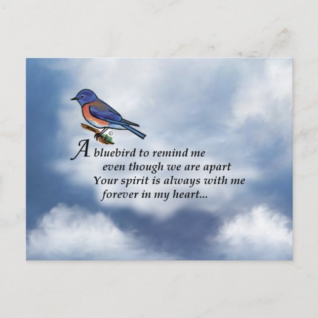 Bluebird Memorial Poem Postcard (Front)