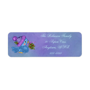 Bluebird & Mistletoe Christmas Address Labels
