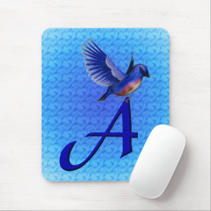 Bluebird Monogram Initial A Mouse Mat