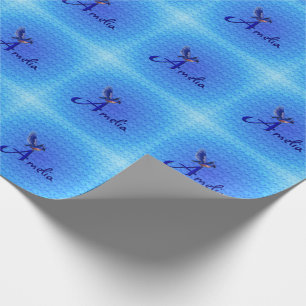Bluebird Monogram Initial A Personalised Wrapping Paper