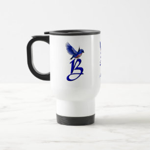 Bluebird Monogram Initial B Elegant Personalised Travel Mug