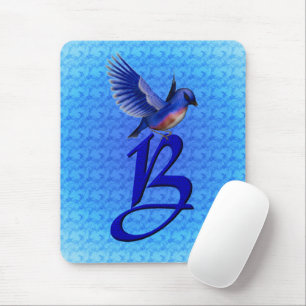 Bluebird Monogram Initial B Mouse Mat