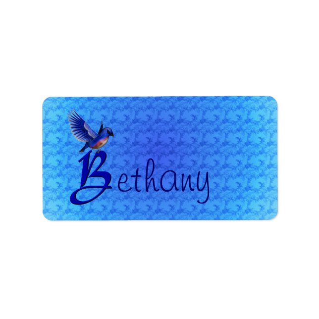 Bluebird Monogram Initial B Personalised Label (Front)