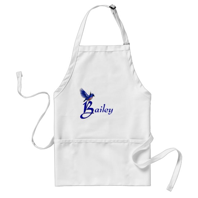 Bluebird Monogram Initial B Personalised Name Standard Apron (Front)