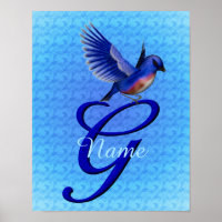 Bluebird Monogram Initial G Personalised