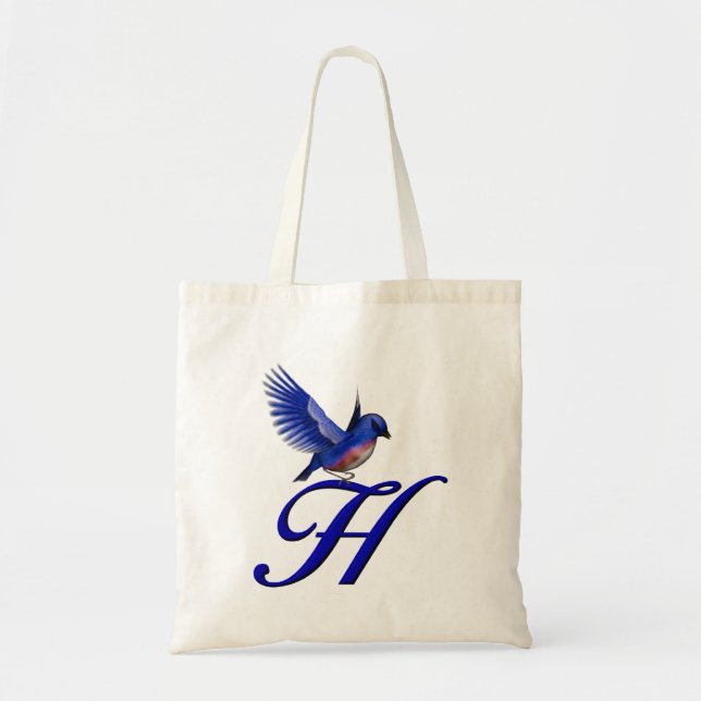 Bluebird Monogram Initial H Tote Bag (Front)