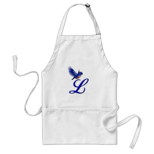 Bluebird Monogram Initial L Standard Apron