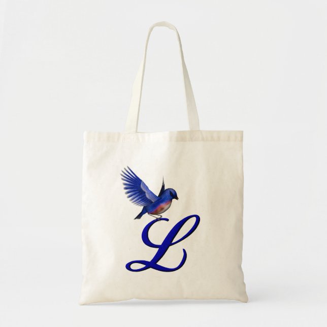 Bluebird Monogram Initial L Tote Bag (Front)