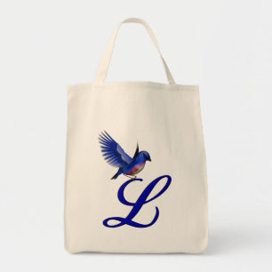 Bluebird Monogram Initial L Tote Bag