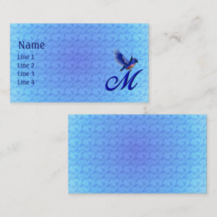 Bluebird Monogram Initial M Elegant Business Card