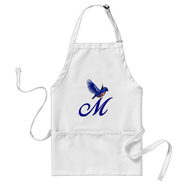 Bluebird Monogram Initial M Standard Apron (Front)