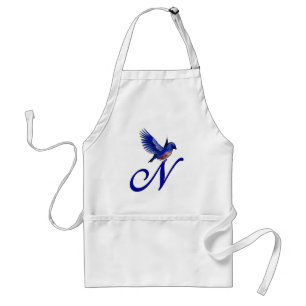 Bluebird Monogram Initial N Standard Apron