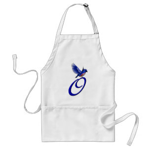 Bluebird Monogram Initial O Standard Apron