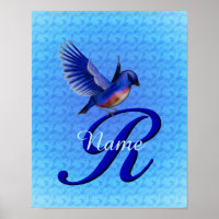 Bluebird Monogram Initial R Personalised