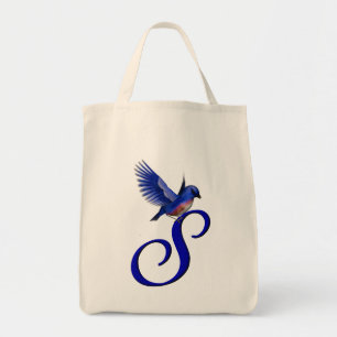 Bluebird Monogram Initial S Tote Bag
