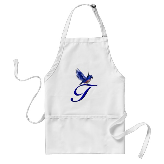 Bluebird Monogram Initial T Standard Apron (Front)