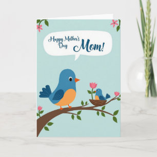 Bluebird Mothers Day Message Card