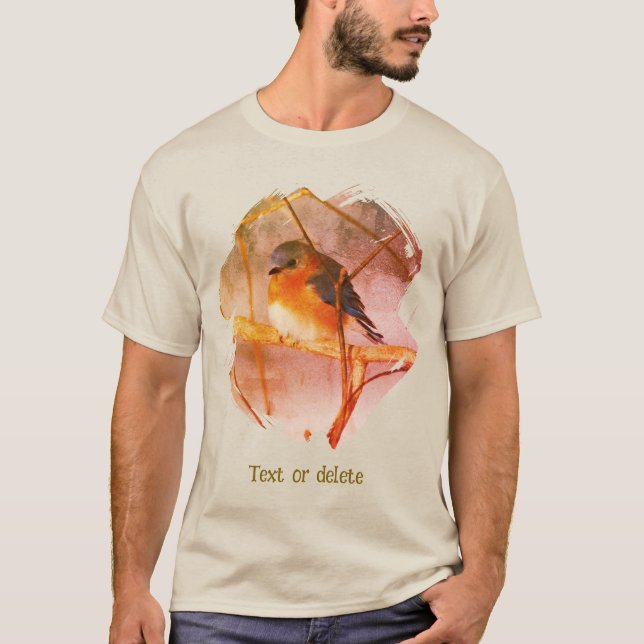 Bluebird Nature Art Personalized  T-Shirt (Front)