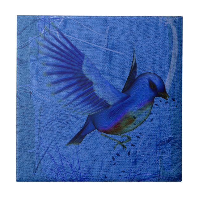 Bluebird Nature Art Tile (Front)