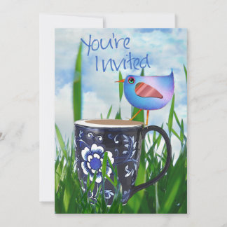Bluebird of Coffee Happiness Invitation