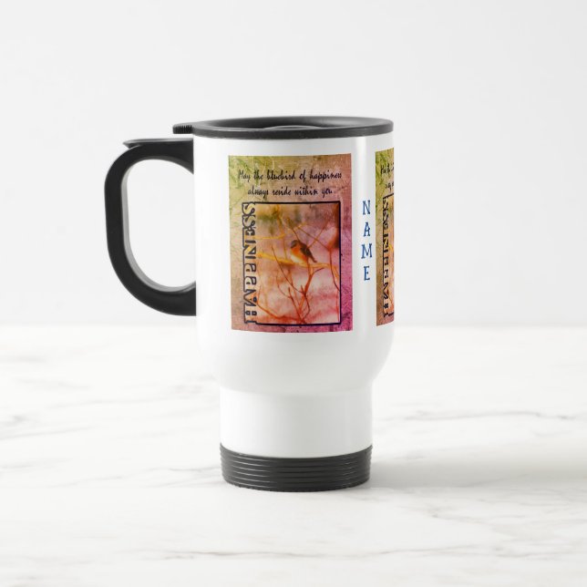 Bluebird Of Happiness Art Inspirational   Travel Mug (Left)