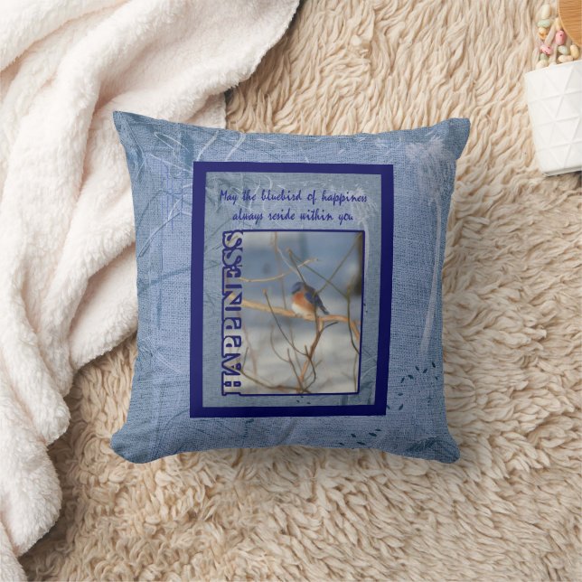 Bluebird Of Happiness Inspirational Cushion (Blanket)