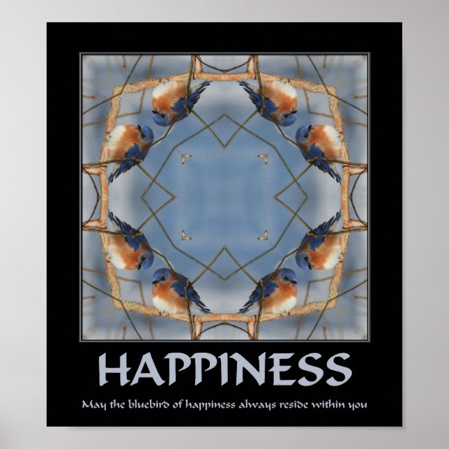 Bluebird Of Happiness Inspirational Poster (Front)