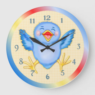 Bluebird of Happiness Large Clock