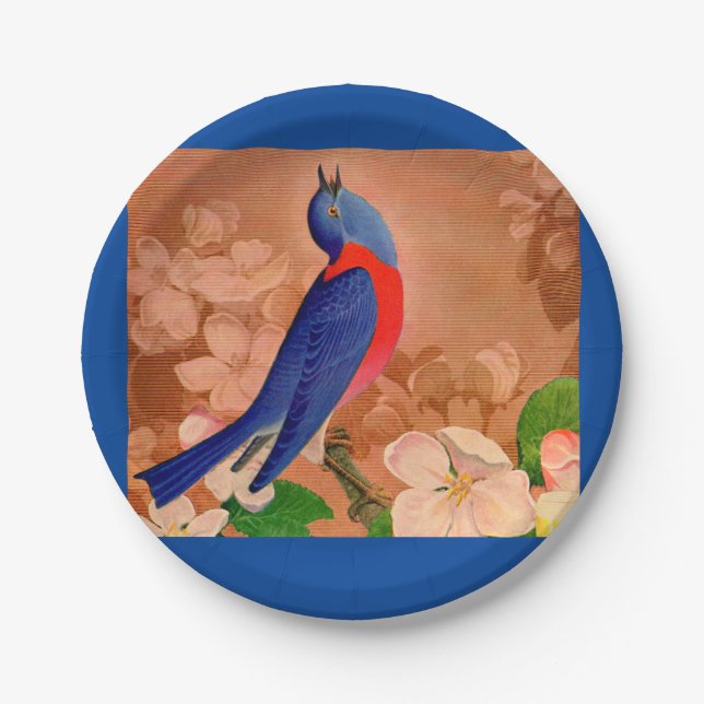bluebird of happiness paper plate (Front)