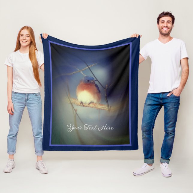 Bluebird Of Happiness Personalised Fleece Blanket (In Situ)
