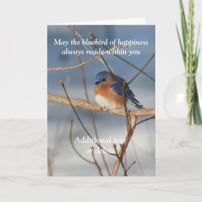 Bluebird Of Happiness Personalised Inspirational  Card (Front)